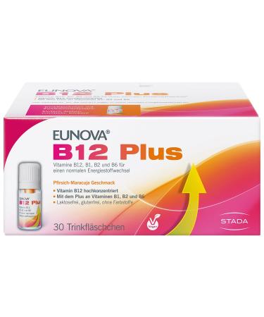 Eunova B12 Plus - Dietary supplements with vitamin B1 B2 B6 and B12 in the drinking bottle - carry for a normal energy metabolism at - 30 x 8ml 30 ml (8 Pack)