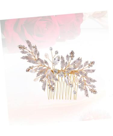 FRCOLOR silver crystal hair comb rhinestone side comb clear crystal hairpin vintage bridal hair comb leaf hair pins rhinestone hairpin gold hair clips Hair piece wedding bride - Buy Online on GoSupps.com