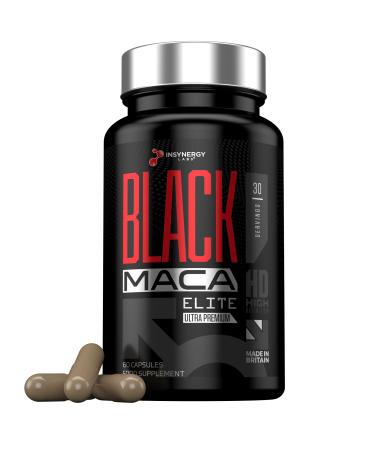 40 000mg Black Maca Elite 40X Strength Organic Black Maca Root for Men w. Ashwagandha | Highest Potency in The UK 60 Vegan Capsules