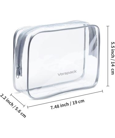 Vorspack Clear Toiletry Bags 4 Pack - TSA Approved Quart Size Toiletry Bag Set for Men and Women, Grey - Zipper Closure, Clear Makeup Bags for Travel - Buy Online on GoSupps.com