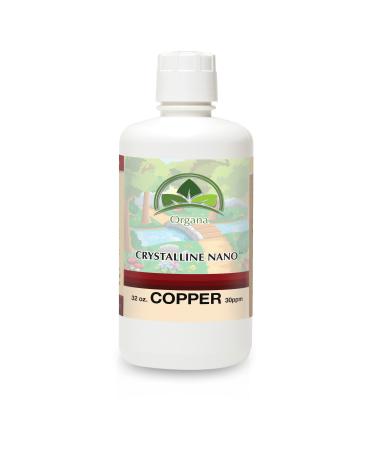 Organa Pure Crystalline Liquid Copper Supplement - 30 PPM - Colloidal Minerals 32 Fl Oz (Pack of 1)