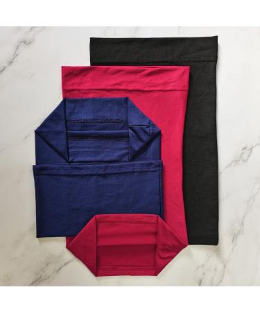 3 Pack Dreadlocks Tube Socks for Locs Braids Twists - Navy Blue, Black, Wine Red - Buy Online on GoSupps.com