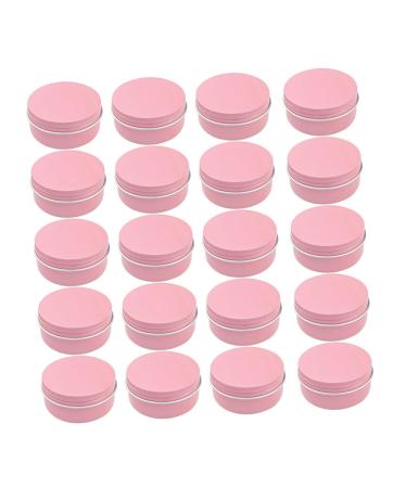 Beaupretty Travel Aluminum Box Cream Box empty lotion jars tea screw jar tea samples Cosmetic Sample Container metal lip tin plastic container Cosmetics Container travel spices make Tea 5.7X2.7cm Pink
