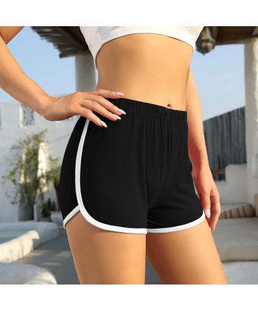 URATOT 2 Pack Cotton Sport Booty Shorts - Black & Dark Grey Large - Yoga, Dance, Sleep, Athletic - Buy Online on GoSupps.com