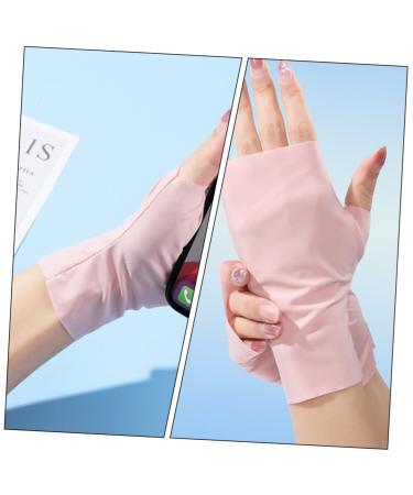 Healeved 4 Pairs Ice Silk Nail Gloves Sun Block Driving Gloves Outdoor Gloves Gel Gloves for Sun Protection for Women Nail Light Nail Art Supplies Miss Pink Sleeve Nylon - Buy Online on GoSupps.com