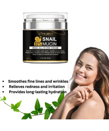 Prime9 Snail Mucin Cream Korean Moisturizer Face with 92% Snail Mucin Extract All in One Facial Moisturizer Cream for Deep Hydration Korean Skincare Wrinkle & Blemish Care - Buy Online on GoSupps.com