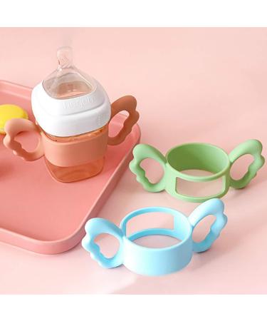 CCCYMM Silicone Baby Bottle Handle Set - Wide Mouth (Over 6cm) - 4pcs in Blue Green Pink White - Ideal for International Shipping - Buy Online on GoSupps.com