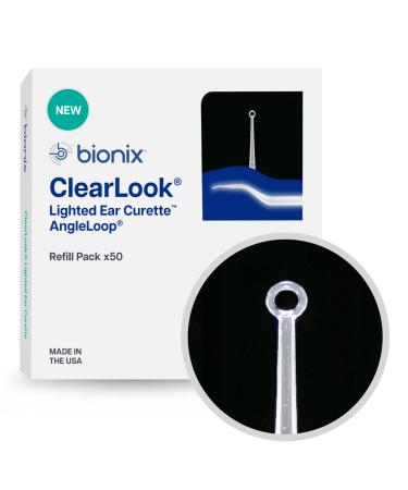 Bionix - ClearLook Lighted AngleLoop Ear Curette Refill Pack Safe Earwax Removal Tool Aids in Excess Cerumen Removal Convenient & Easy-to-Use Ideal for Healthcare Providers Single-Use (50 Count)