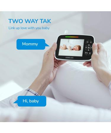 Baby Monitor with Remote Pan-Tilt-Zoom Camera  3.5 Large Display Video Baby Monitor with Camera and Audio |Infrared Night Vision |Two Way Talk | Room Temperature| Lullabies and 960ft Range (V2) - Buy Online on GoSupps.com