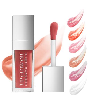 Lip Plumper Gloss Probuk 8ml Lip Oil Crystal Clear Lip Plumper Gloss Non Sticky Nourishing Lip Gloss to Prevent Chapped Lips(04#)
