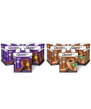 Quest Protein Shake Bundle - Chocolate (Pack of 12) and Coffee (Pack of 12)