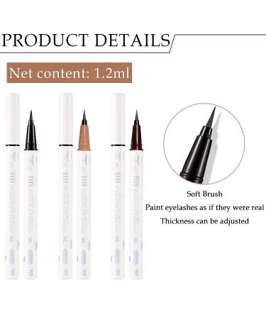 Vtrem 3PCS Eyeliner Pen Set - No-Skip Ultra-Fine Tip Liquid Eyeliner Pencil for Women - Waterproof Smudgeproof Long-Lasting Eye Liners in Black/Brown/Coffee Color - 0.56oz - Buy Online on GoSupps.com
