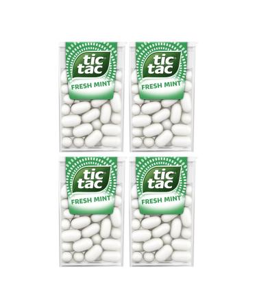 4 x Fresh Mint Tic Tac Mint Sweets For Little Moments of Refreshment - Sold By VR Angel Fresh Mint 4 Count (Pack of 1)