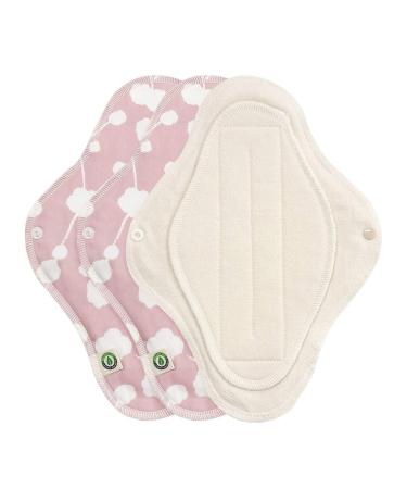 think ECO FDA Registered Printed Integral Type Pad 3p Organic Reusable Cotton Pads Menstrual Pads Sanitary Napkins Many Pattern 3 Pads. (Color Size) (Shabby Chic Day Pad) With Wings Shabby Chic