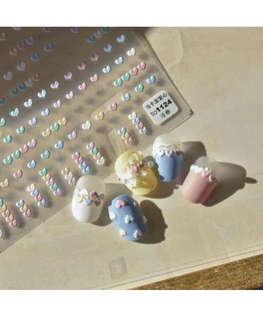 Mini Embossed DIY Colorful Love Heart Valentine's Day Nail Stickers Nail Decals(B) - Buy Online on GoSupps.com