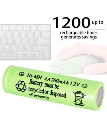 1.2V 700mAh NiMH Rechargeable AA Batteries - 12 Pack for Outdoor Solar Lights Garden String Lights & Pathway Lights | Eco-Friendly Power Solution - Buy Online on GoSupps.com