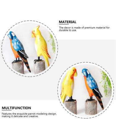 Sculptures Delicate Wooden Bird Desktop Decors Home Use Wood Craft Parrot Ornaments Desktop Decoration - Buy Online on GoSupps.com