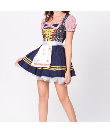 Tenue de f te de la bi re pour femme - Robe sexy vintage pour femme - Tablier amusant bavarois - Mini robe Dirndl pour femme - F te th me - Spectacle de sc ne - Robe de loisirs imprim e S Bleu - Buy Online on GoSupps.com