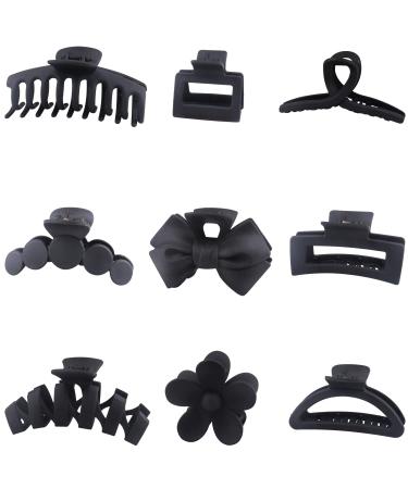 YOOOYOOO Black Hair Claw Clips  Lightweight Big Strong Hold Nonslip Matte Claw Hair Clips for Thick Hair & Thin Hair & Curly Hair  90's Vintage Jaw Clips for Women & Girls  With Organza Storage Bag - Buy Online on GoSupps.com
