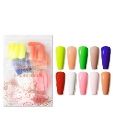 Nails to stick on 100pcs fingernails to stick on tips for gel nails 10 colors nail tips