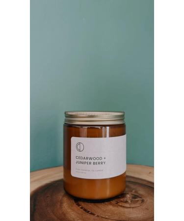 OCT Cedarwood + Juniper Scented Candle | 250ml Soy Wax & Essential Oils for Relaxation - Buy Online on GoSupps.com