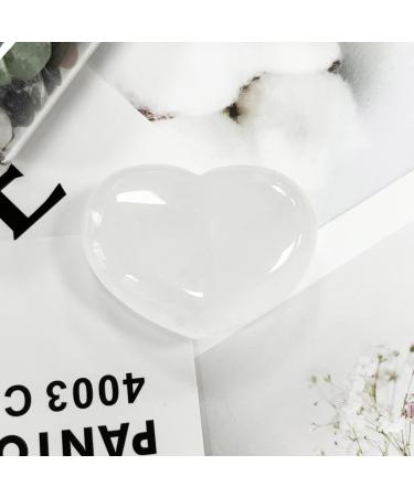 XIANNVXI 45mm 1.8" Clear Quartz Healing Crystals Heart Stones 100% Natural Crystals Gemstones Polished Love Puff Palm Stones Reiki Crystal Gifts White - Clear Quartz - Buy Online on GoSupps.com