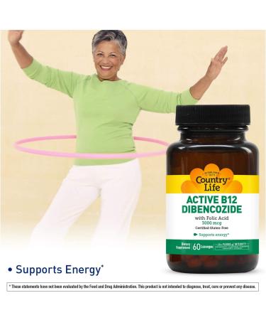 Country Life Active B12 Dibencozide 3000 mcg - 60 Lozenges | Boost Energy & Vitality - Buy Online on GoSupps.com