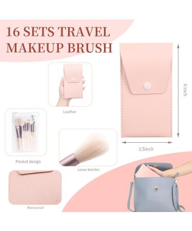 16 Sets Travel Makeup Brush Set - Synthetic Fiber Face Brushes & Makeup Bag | Perfect Bridesmaid Gift for Weddings Bridal Showers & Bachelorette Parties (Ivory Beige - Buy Online on GoSupps.com