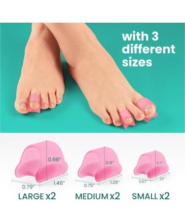 Welnove Hammertoe Corrector - 6 Pack Soft Gel Toe Splints for Bent & Curled Toes - Unisex Toe Straighteners (Small Pink) - Improve Foot Health - Buy Online on GoSupps.com