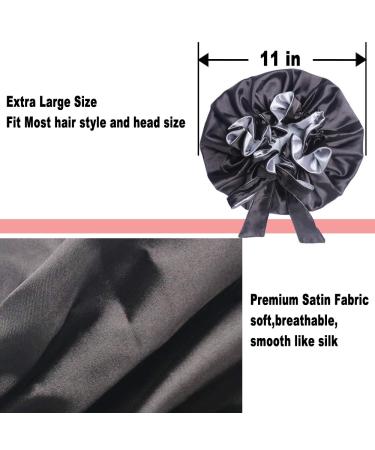 Satin Night Cap for Women - Extra Large Adjustable Bonnet for Long/Curly Hair - Buy Online on GoSupps.com