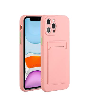 Tivenfezk Nadoli Silicone Case for iPhone 15 Pro Max Ultra thin shockproof scratch -resistant wallet soft TPU protective cover mobile phone case with credit card holder iphone 15 per max pink