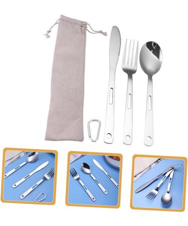 BESPORTBLE Travel Cutlery Titanium Camping Utensils Camping Picnic Cutlery Utensil Set Spoon Fork Knife Portable Picnic Cutlery Kit Camping Cutlery - Buy Online on GoSupps.com