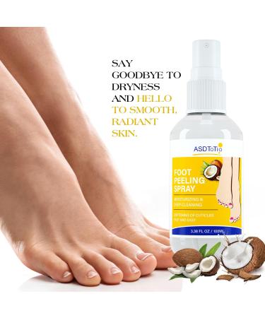 Instant Foot Peeling Spray - Coconut Exfoliant for Dead Skin Removal Hydration & Nourishment - 4 fl. oz - Buy Online on GoSupps.com