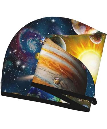 Space Planet Microfiber Hair Towel Soft Super Absorbent Coral Velvet Wrap for Long Curly & Thick Hair - Quick Dry Solution for Women - Buy Online on GoSupps.com