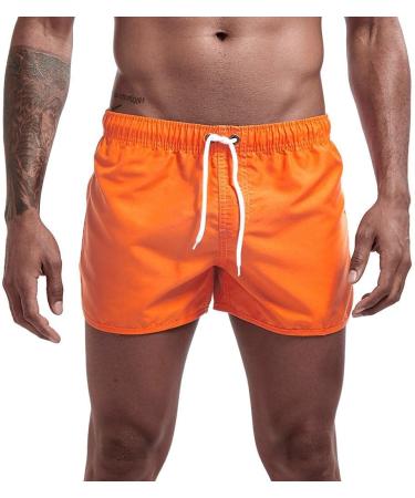 Ronony Men's Short Pants - Quick-Dry Summer Sports Shorts for Running & Training | Fitness Jogging Pants with Pockets (M Z004 #Orange) - Buy Online on GoSupps.com