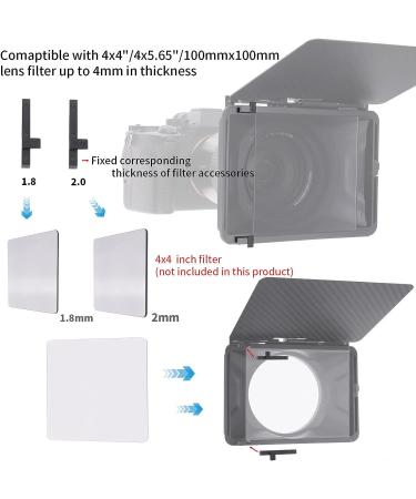 Runshuangyu Mini Lightweight Matte Box with Top Flag for DSLR Mirrorless Camera | Clamp-On, 4x4 4x5.65 Filter Compatible (Basic Version) - Buy Online on GoSupps.com