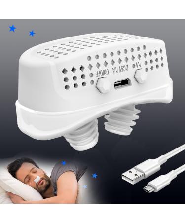 Anti Snoring Devices 2023 Upgrade Variable Speed Electronic Anti Snoring Devices with 3 Adjustable Wind Speed for Air Purifier Filter Sleeping Breath Aids Nose Vents Plugs (Gift Fixing Strap)