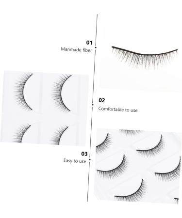 Beaupretty 3 Pairs Short Eyelash Glue False Lashes 3d Fake Eyelashes Handmade Eyelashes Thick Eyelash Elf Fake Lashes Fiber Eyelashes False Eyelashes Artificial Fiber 6d Make up - Buy Online on GoSupps.com