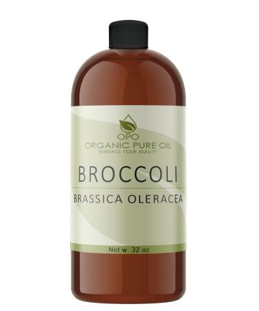 Broccoli Seed Oil - 100% Pure Refined Filtered Non-GMO Unscented Deodorized Virgin Carrier Oil - 32 oz - Hydrating Moisturizing for Skin Hair Nails Body - Premium Therapeutic Grade A
