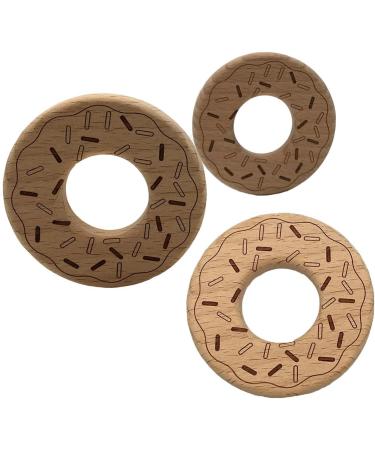 Organic Wooden Donuts - Natural Handmade Beech Wood Animal Shapes for DIY Home Decor - Buy Online on GoSupps.com