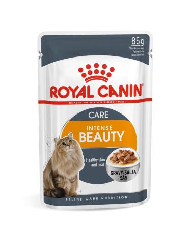 Royal Canin Hair & Skin Care Adult Wet Cat Food in Gravy 12 x 85g Fish or Meat 1.02 kg (Pack of 1)