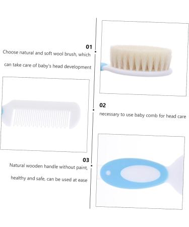 Hemoton 3pcs Wool Brush Set - Infant Hair Brush, Nail Clippers, Shower Brushes | Natural Hair | Soft Baby Hair Brush | Newborn Essentials - Buy Online on GoSupps.com