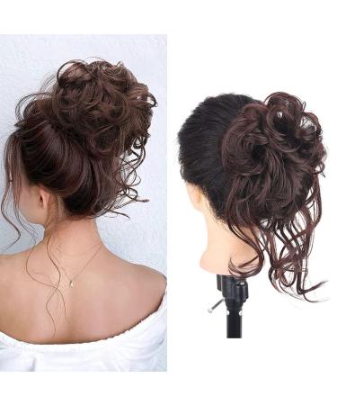Hair Extensions Hair Part Hair tie Dutt Messy Bun Haarteil Hair Piece Scrunchies Extensions Kunsthaar Tousled Updo Hair Parts for Women Girls (6a (Dark Brown)) - Buy Online on GoSupps.com