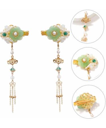 MAGICLULU 2 Pairs Tassel Hair Clip Chinese Hair Barrettes Hanfu Hair Accessories Clips for Hair Accessories Chinese Jade Hair Accessories Chinese Wedding Hair Clip Miss Hairpin Pearl China - Buy Online on GoSupps.com
