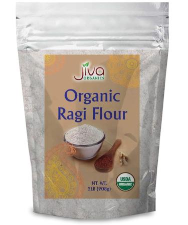 Jiva Organic Ragi Flour 2 Pound Bag (32 Ounce) - Finger Millet Flour