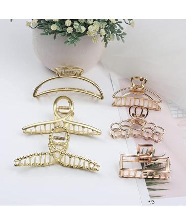 3 Pack Nonslip Gold Hair Claw Clips - Strong Hold Jaw Clamps for Thick Hair - Hair Accessories for Women - 3 Count - Buy Online on GoSupps.com