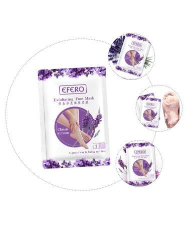 Housoutil 2 Pairs Dead Skin Callus Exfoliating Foot Mask Beauty Mask Foot Peel Mask Spa Foot Mask Lavender Nourishing Foot Masks Non-woven Plus Plastic Bag Remover White
