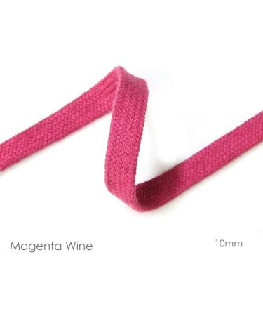 Sweatshirt Hoodie Flat Cotton Tape Ribbon Cord Rope 10 & 15mm - 26 Colors in Various Lengths | Neotrims Flanged Piping and Round Cord Matching - Magenta Wine 1 Meter - Buy Online on GoSupps.com