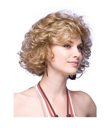Buy Natural Small Curly Medium Length Blonde Synthetic Hair Wig for Women - Includes Wig Cap | Best Quality & Style - Buy Online on GoSupps.com