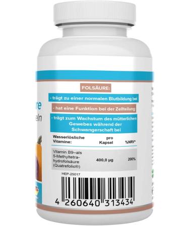 Health+ Folic Acid 60 Capsules with Quatrefolic | Boost Immunity & Reduce Fatigue | Made in Germany - Buy Online on GoSupps.com
